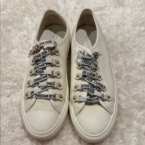 Dior Women's Cream Canvas Sneakers